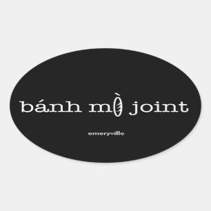 Banh Mi Joint Oval Stickers: 4 pk (horiz, 4.5") Sticker