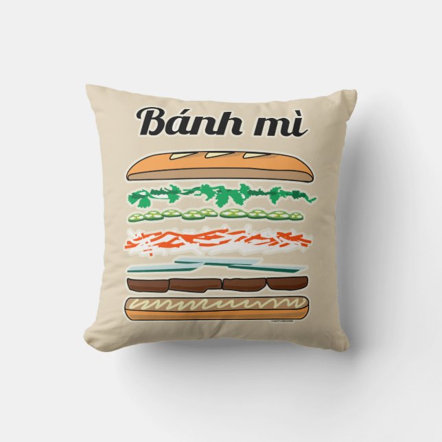 Banh Mi Vietnamese sandwich French bread baguette Cushion (Front)