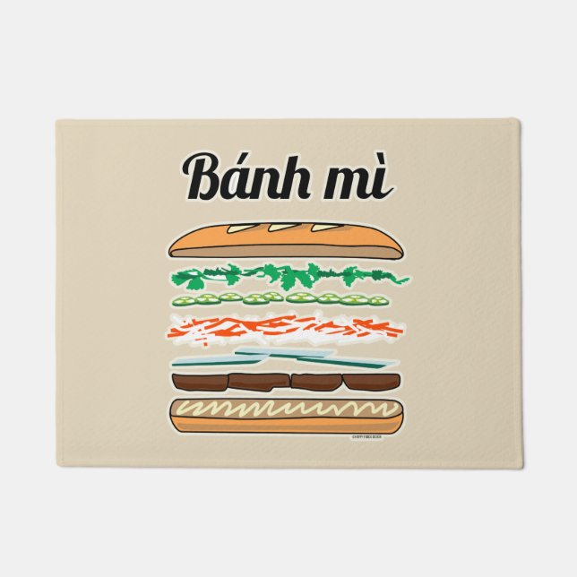 Banh Mi Vietnamese sandwich French bread baguette Doormat (Front)