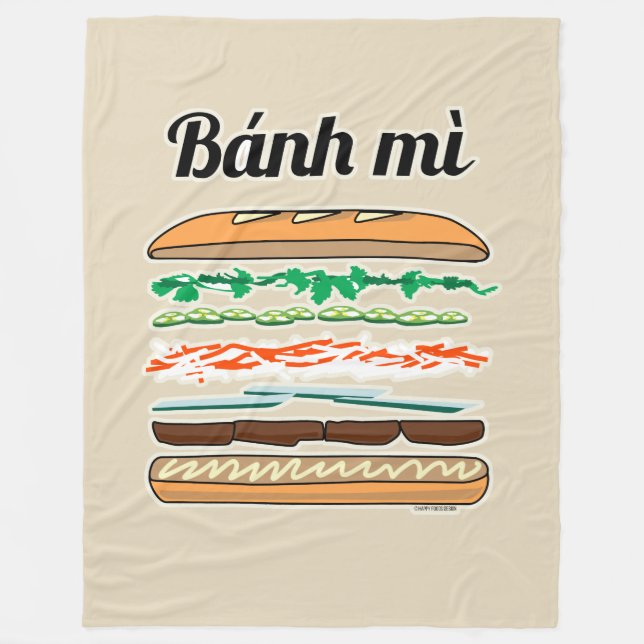 Banh Mi Vietnamese sandwich French bread baguette Fleece Blanket (Front)