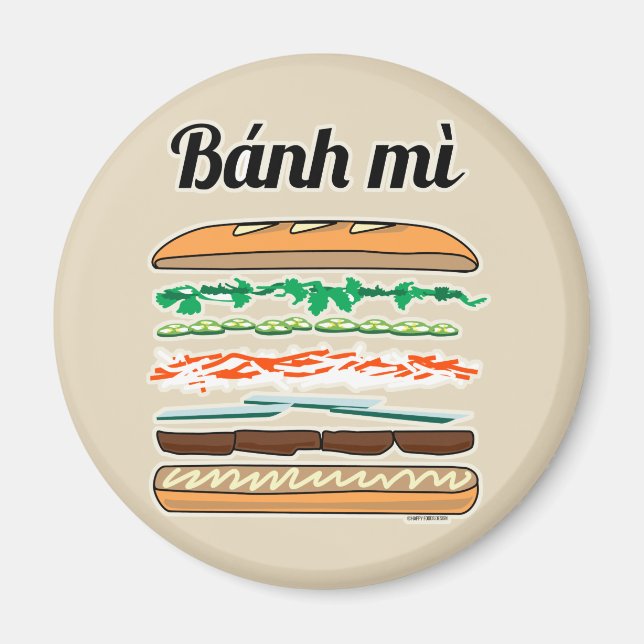 Banh Mi Vietnamese sandwich French bread baguette Magnet (Front)