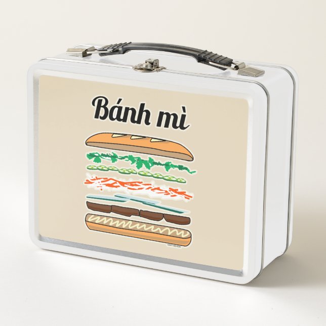 Banh Mi Vietnamese sandwich French bread baguette Metal Lunch Box (Front)