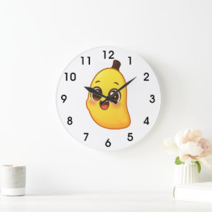 Banini – Cute Kawaii Banana Character Large Clock