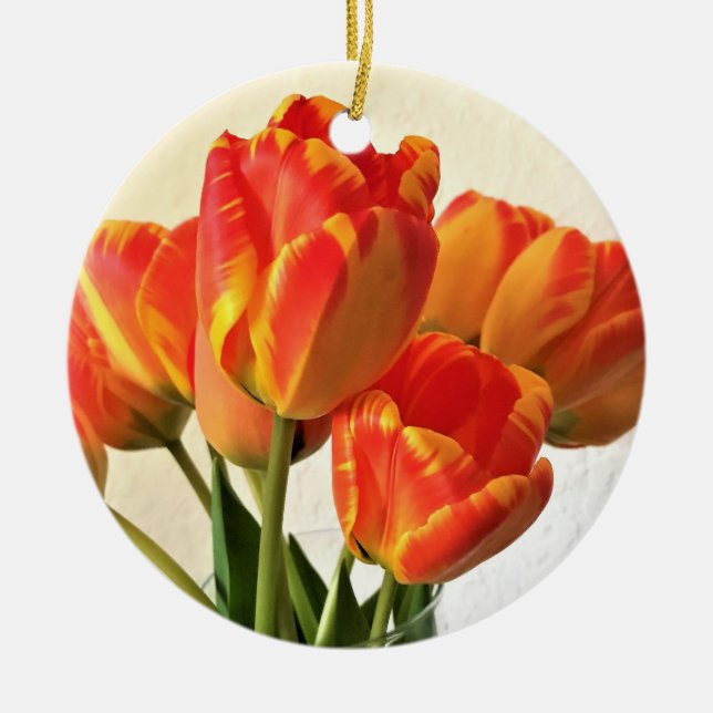 Banja Luka Tulips Ceramic Tree Decoration (Front)