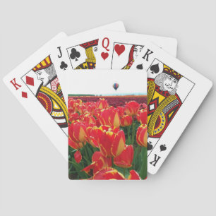 Banja Luka Tulips in a Field with Hot Air Balloon Playing Cards