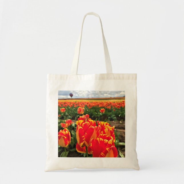 Banja Luka Tulips with Hot Air Balloon Tote Bag (Front)
