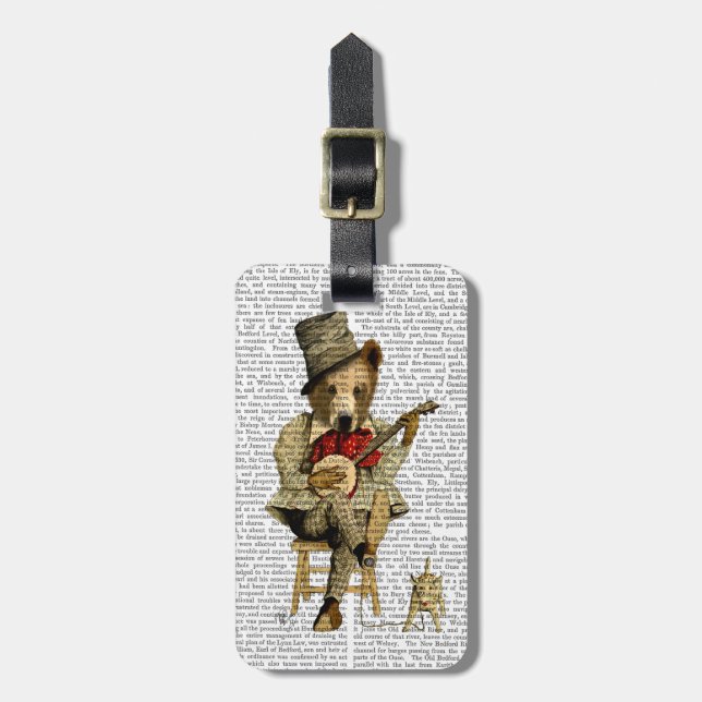 Banjo Bear Luggage Tag (Front Vertical)