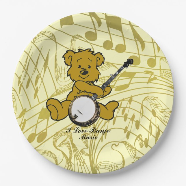 BANJO BEAR- PAPER PLATE (Front)