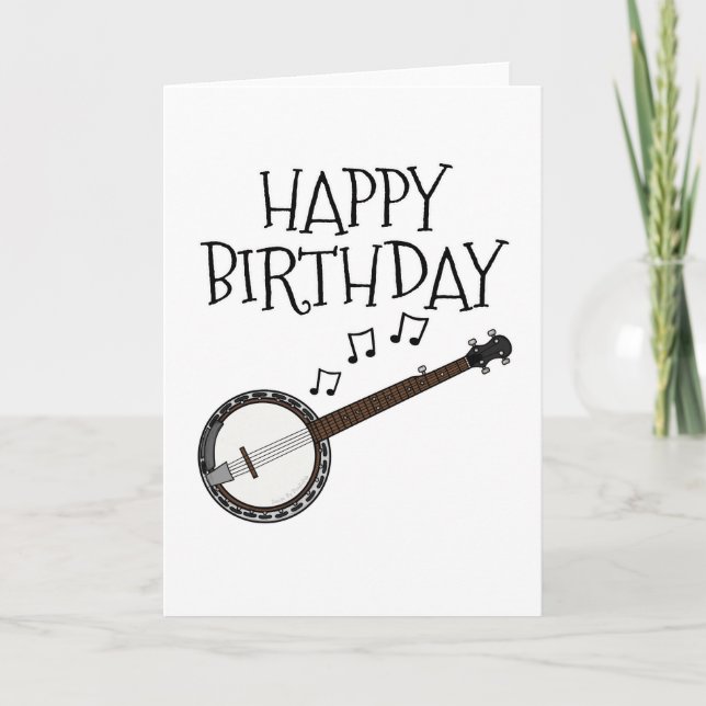 Banjo Birthday Card Banjoist Folk Musician (Front)