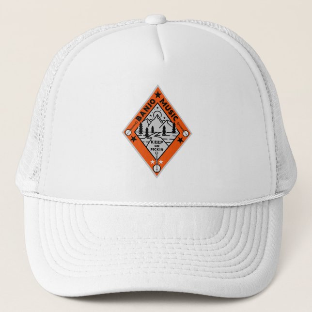 Banjo Bluegrass Music Trucker Hat (Front)