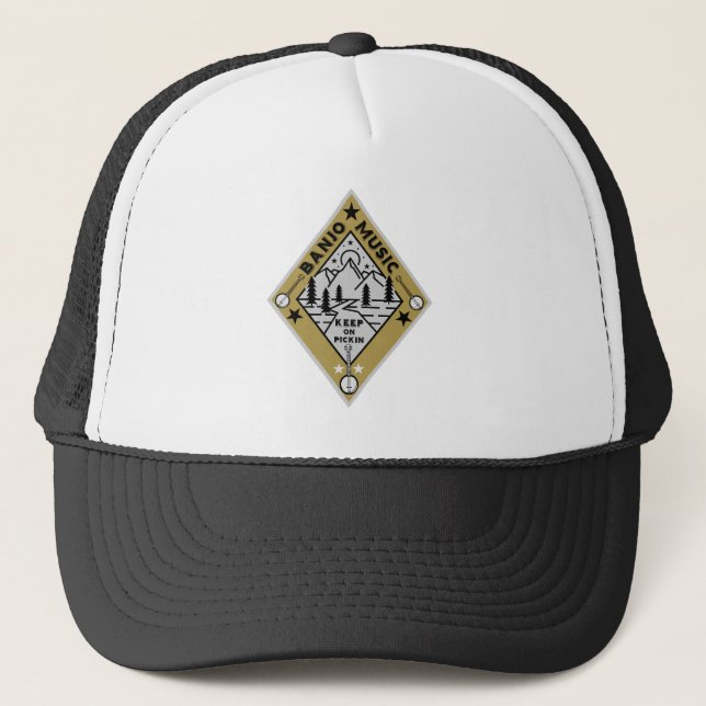 Banjo Bluegrass Music Trucker Hat (Front)
