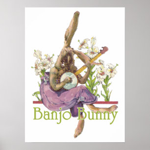 Banjo Bunny Poster