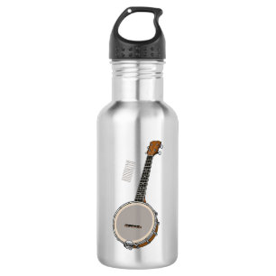 Banjo cartoon illustration  532 ml water bottle