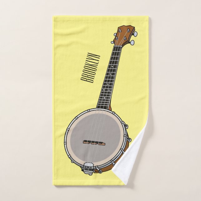 Banjo cartoon illustration  bath towel set (Hand Towel)