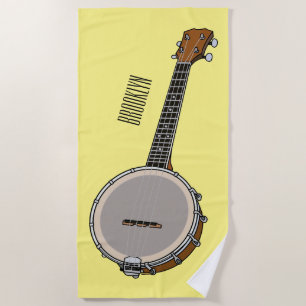 Banjo cartoon illustration  beach towel