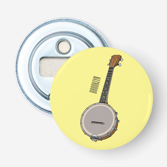 Banjo cartoon illustration  bottle opener (Front)