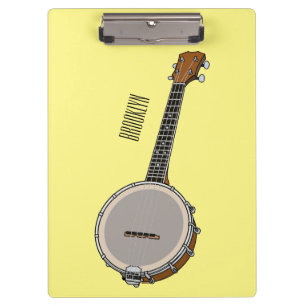 Banjo cartoon illustration clipboard