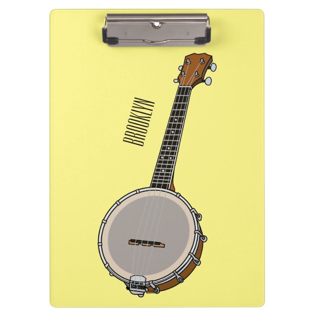 Banjo cartoon illustration  clipboard (Front)