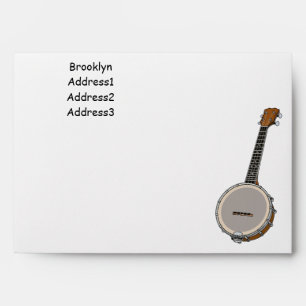 Banjo cartoon illustration envelope
