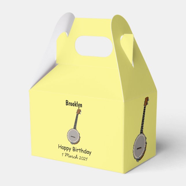 Banjo cartoon illustration favour box (Front Side)