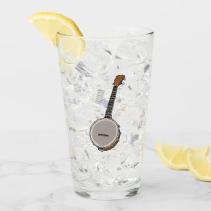 Banjo cartoon illustration glass