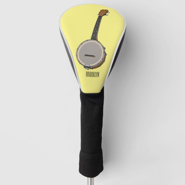 Banjo cartoon illustration  golf head cover (Front)