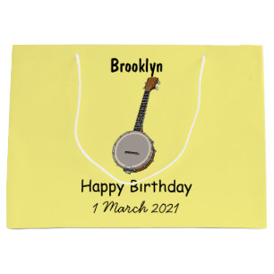 Banjo cartoon illustration large gift bag