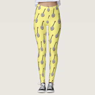 Banjo cartoon illustration leggings