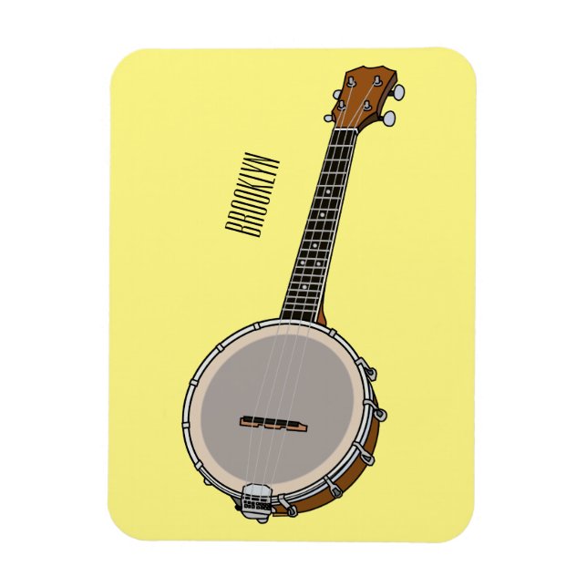 Banjo cartoon illustration  magnet (Vertical)