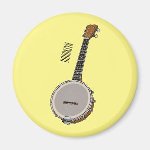 Banjo cartoon illustration  magnet