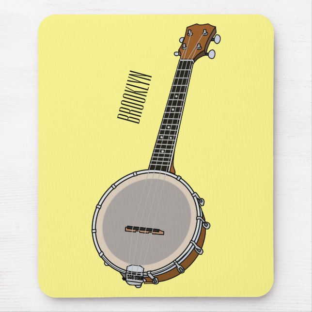 Banjo cartoon illustration  mouse mat (Front)