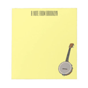 Banjo cartoon illustration  notepad