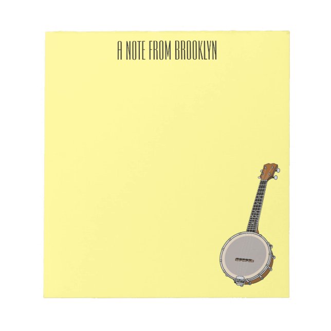 Banjo cartoon illustration  notepad (Front)