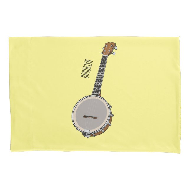 Banjo cartoon illustration  pillowcase (Front)