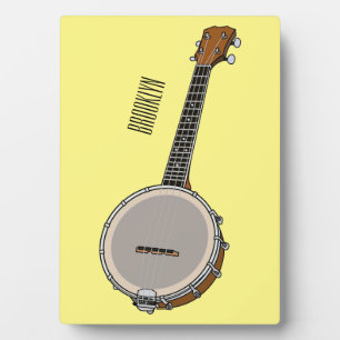 Banjo cartoon illustration  plaque