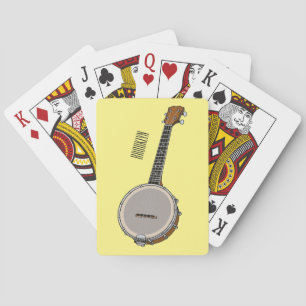 Banjo cartoon illustration  playing cards