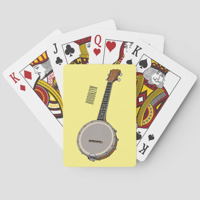 Banjo cartoon illustration  playing cards (Back)