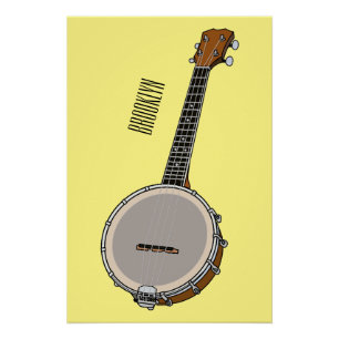 Banjo cartoon illustration  poster