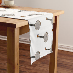 Banjo cartoon illustration short table runner