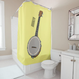 Banjo cartoon illustration  shower curtain