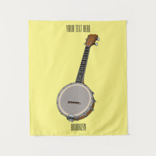 Banjo cartoon illustration  tapestry