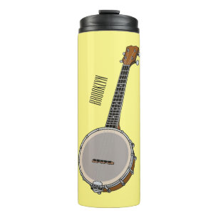 Banjo cartoon illustration thermal tumbler