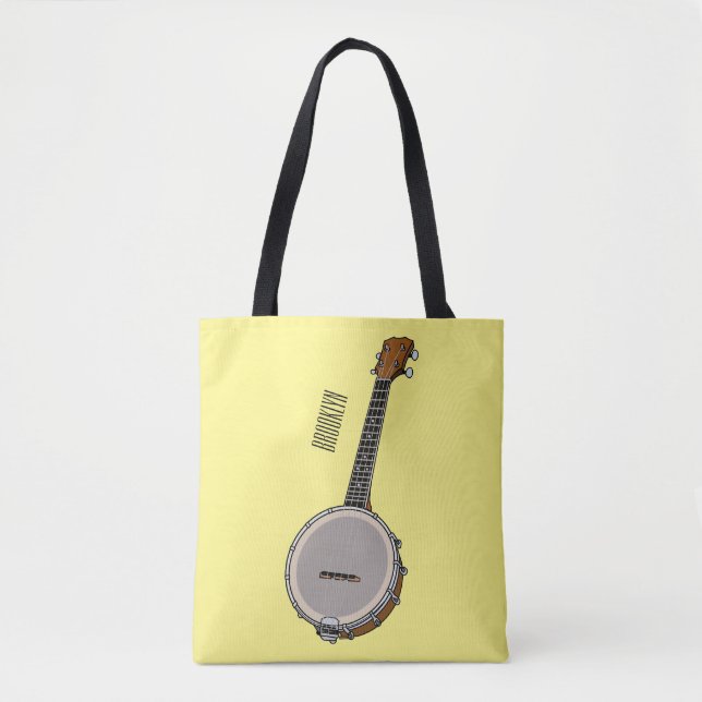 Banjo cartoon illustration  tote bag (Front)