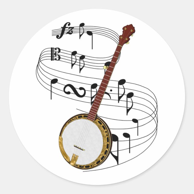 Banjo Classic Round Sticker (Front)