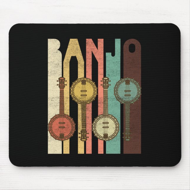 Banjo Country Music Instrument Bluegrass Band Gift Mouse Mat (Front)