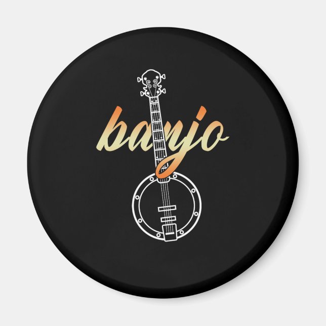 Banjo Country Music Instrument Mandolin Band Gift Magnet (Front)