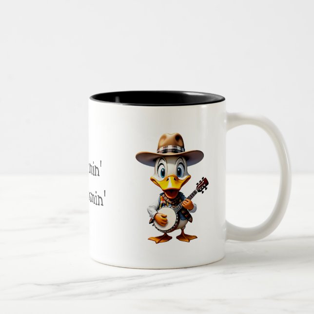 Banjo Duck  Two-Tone Coffee Mug (Right)