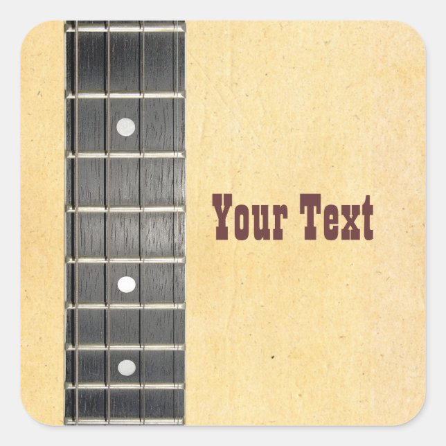 Banjo Fretboard Name Gift Tag Bookplate (Front)