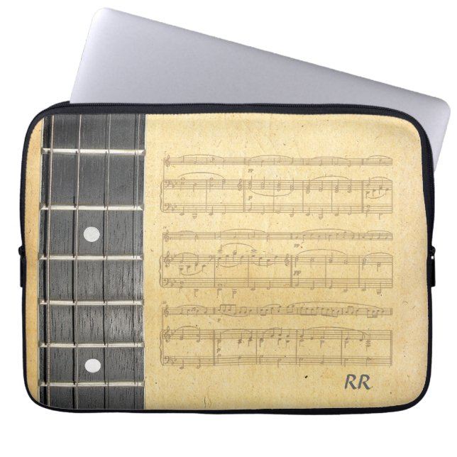 Banjo Fretboard Sheet Music Neoprene Sleeve 14" (Front)