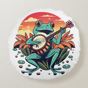 Banjo Frog Round Cushion